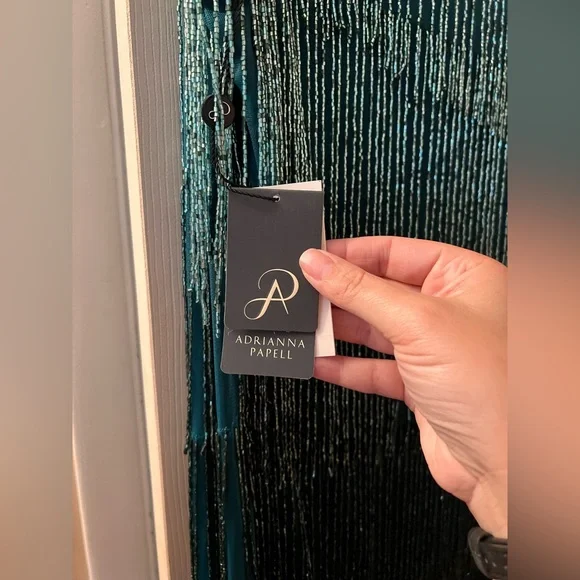 Adrianna Papell Teal One Shoulder Dress - Picture 7 of 8